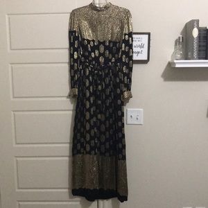 Gold & Black Dress